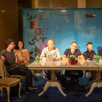 Panel discussion on The Damned <em>Photo: Boštjan Lah</em>